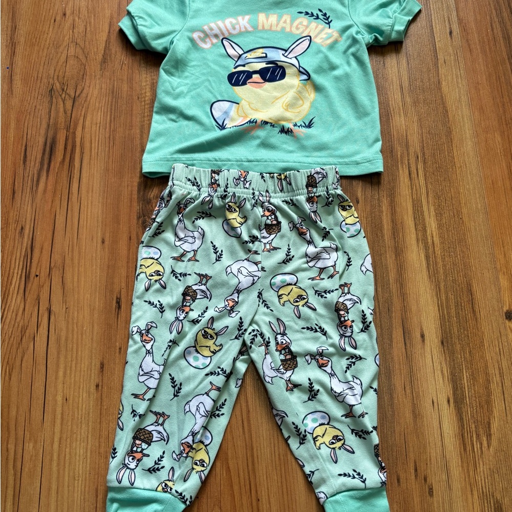 Chick Magnet Kids Pajama Set - Mint Green